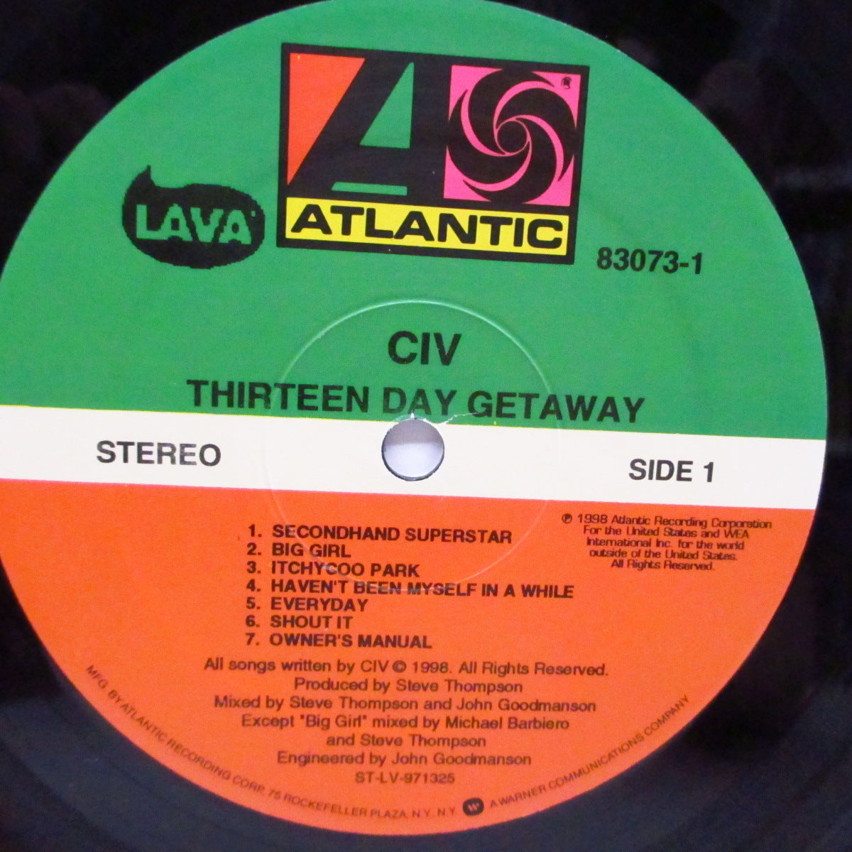 CIV (シヴ) - Thirteen Day Getaway (US '98 オリジナル LP+インサート