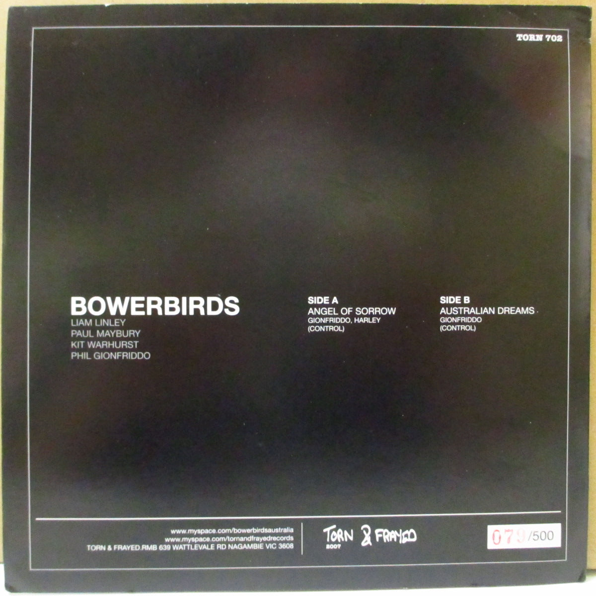 BOWERBIRDS (バワーバーズ)  - Angel Of Sorrow (OZ 500枚限定 7インチ+ナンバリング入り光沢固紙ジャケ, インサート) '07年シングル