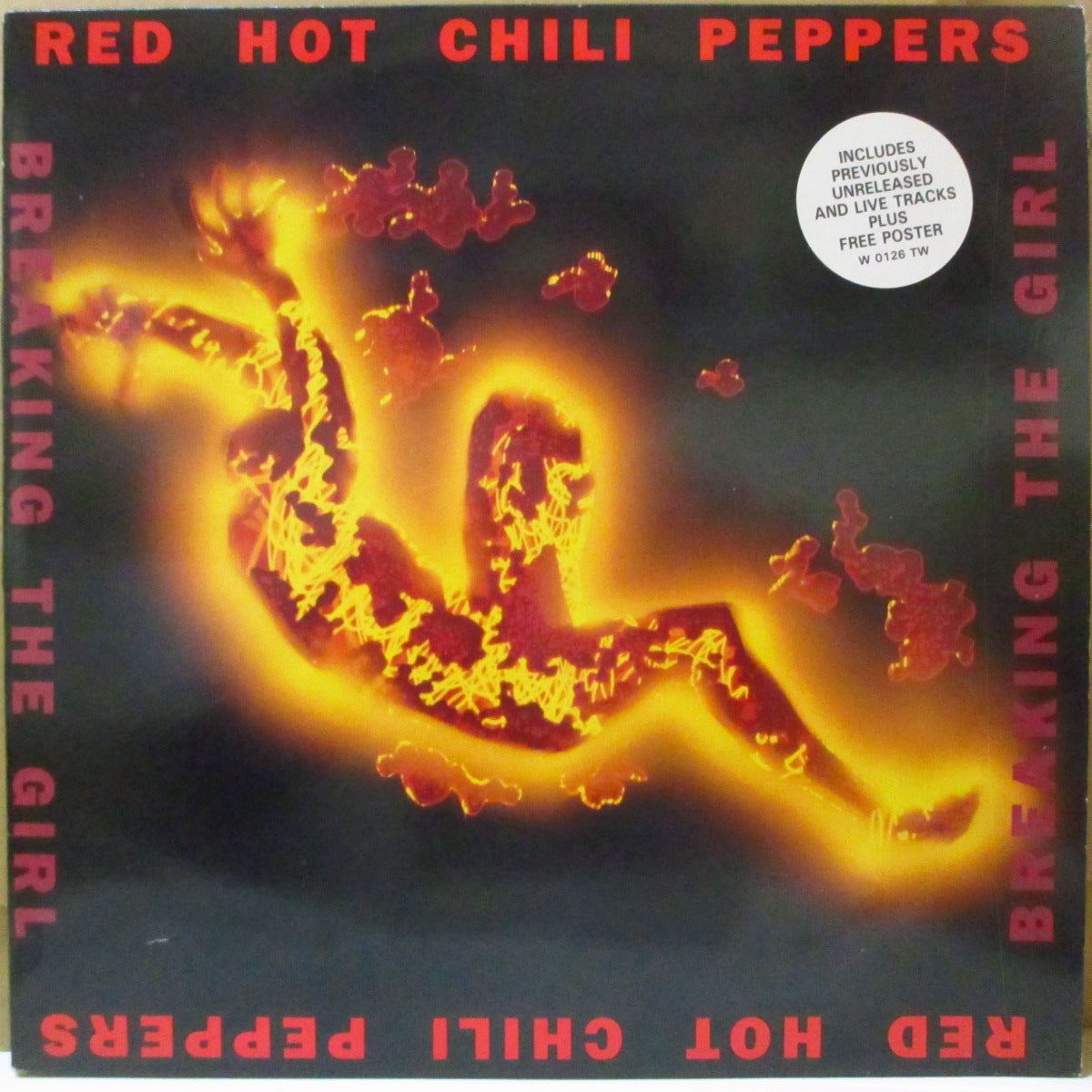 RED HOT CHILI PEPPERS (レッド・ホット・チリ・ペッパーズ)  - Breaking The Girl +3 (UK '92 オリジナル4曲入り 12インチ-レアステッカー付き光沢ジャケ/ポスター欠)
