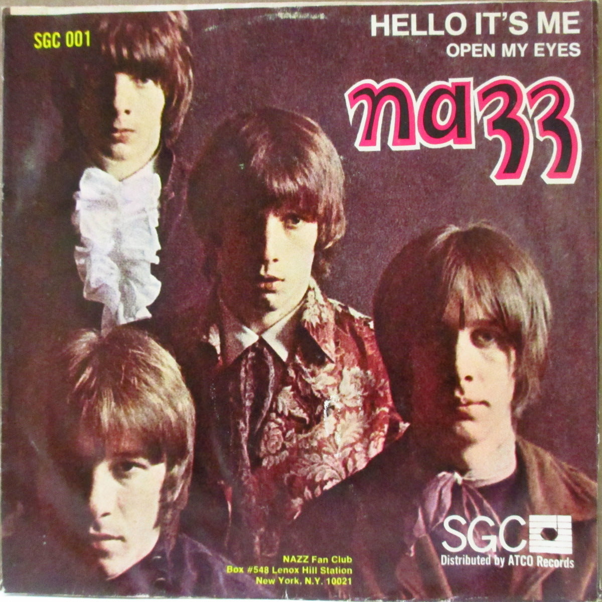 NAZZ (ナッズ)  - Open My Eyes / Hello It's Me (US '68 オリジナル「ライン無しクリーム・ラべ ver」 ジャケ付き 7インチ ) トッド・ラングレン両面大名曲！