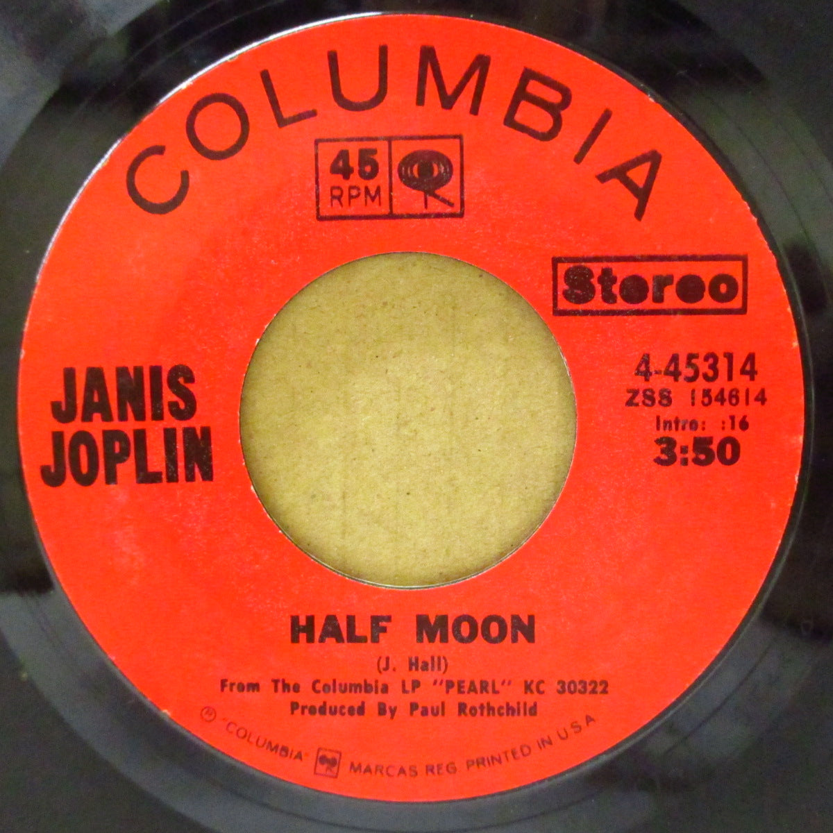 JANIS JOPLIN (ジャニス・ジョプリン)  - Me And Bobby McGee / Half Moon (US '71 オリジナル・ステレオ 7インチ)全米1位の大ヒット！