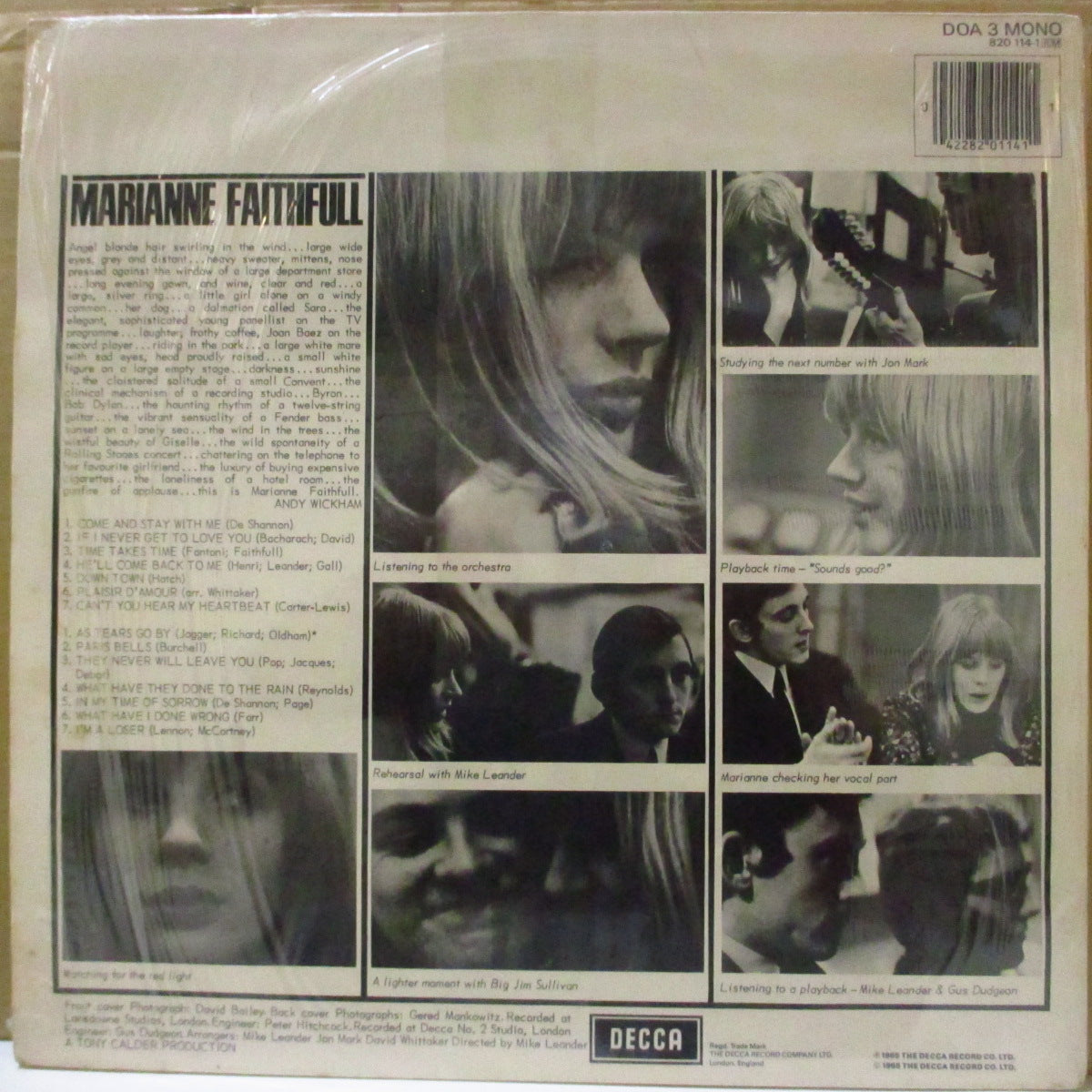 MARIANNE FAITHFULL (マリアンヌ・フェイスフル)  - Marianne Faithful (UK '84 限定再発モノラル LP)'65年名作デビューアルバム