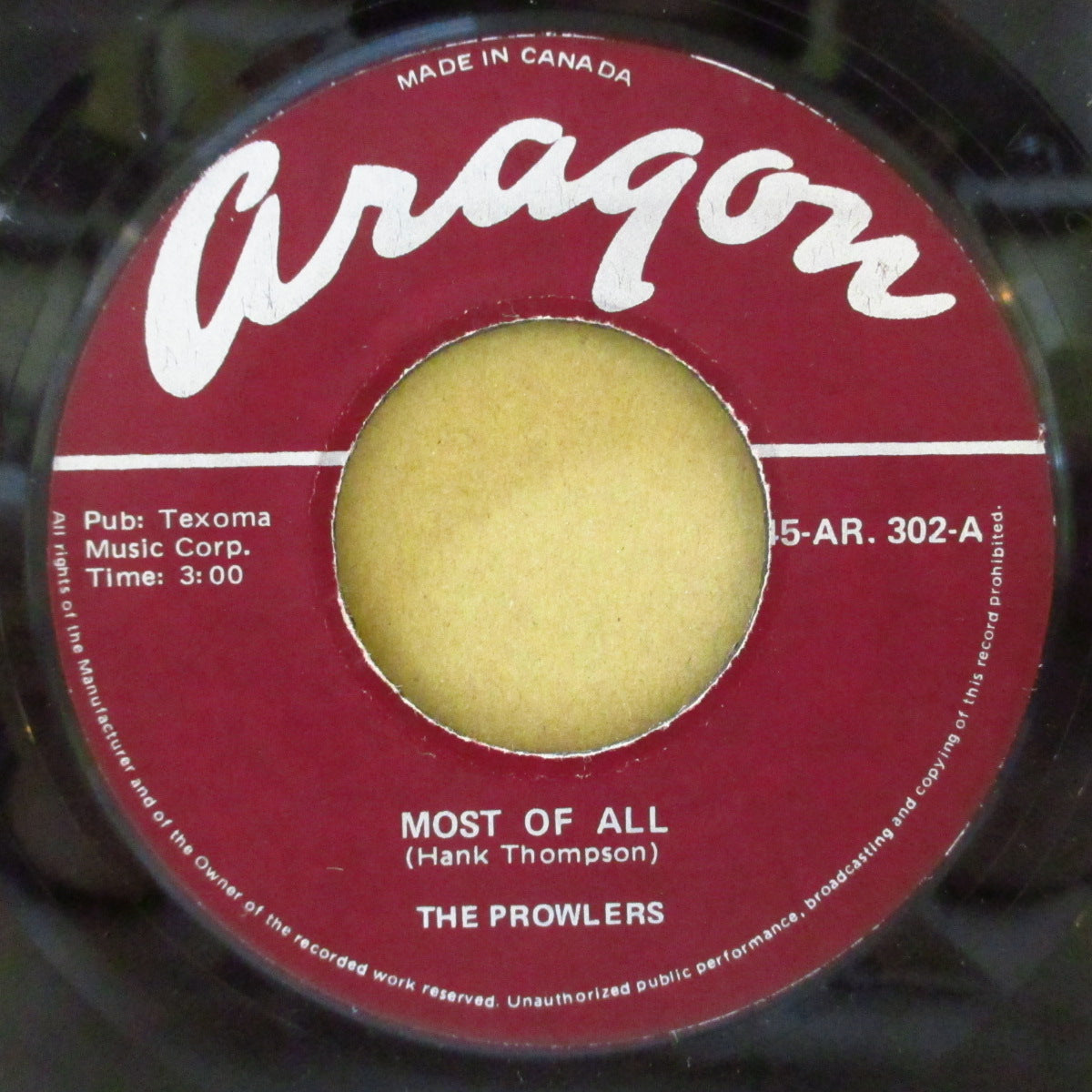 PROWLERS, THE (ザ・プロウラーズ)  - Rock Me, Baby (US '80年代リプロ再発 7インチ) ワイルド・ロカビリー！