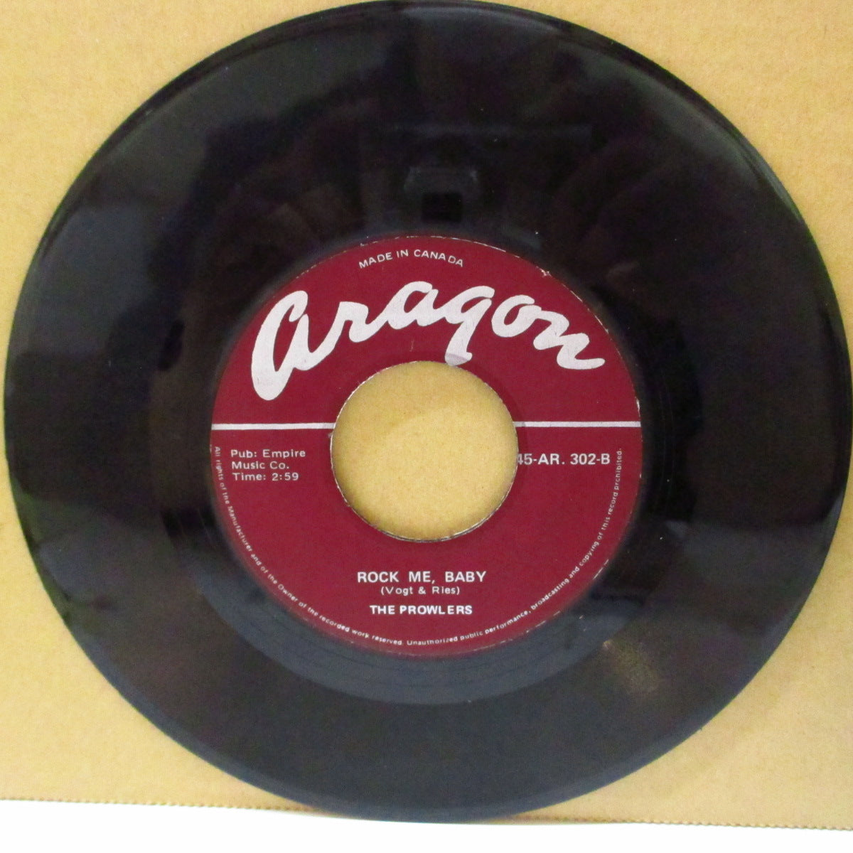 PROWLERS, THE (ザ・プロウラーズ)  - Rock Me, Baby (US '80年代リプロ再発 7インチ) ワイルド・ロカビリー！