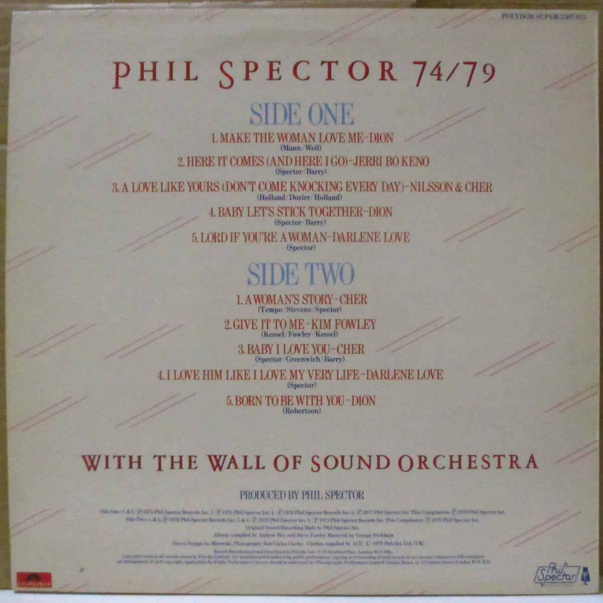 V.A. (フィル・スペクター'74〜'79年プロデュース作品コンピ)  - Phil Spector 74/79 (UK '78 オリジナル・ステレオ LP)
