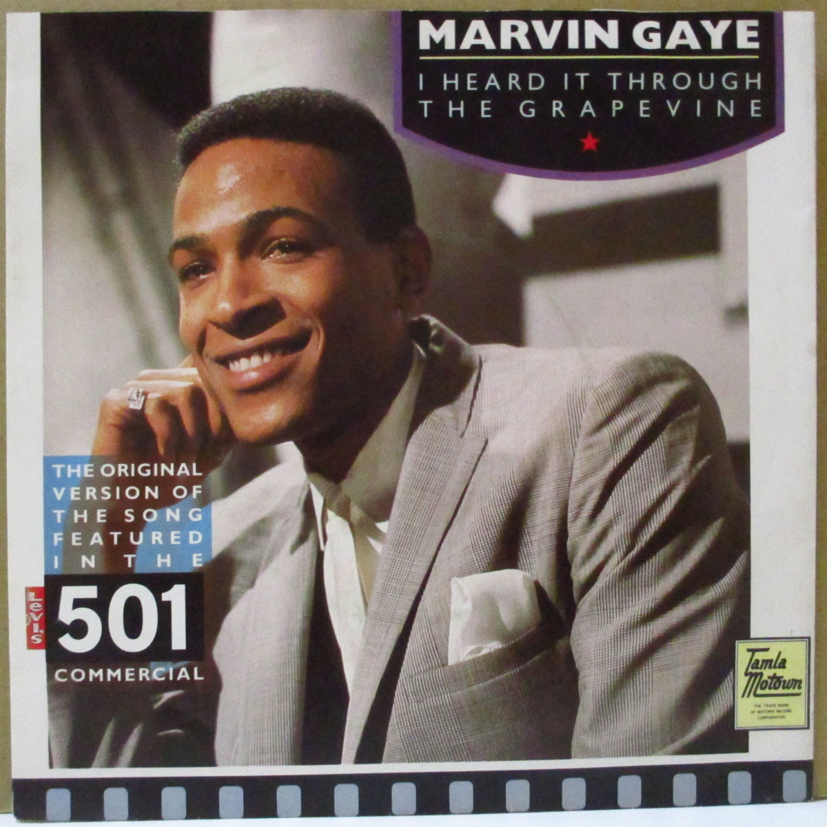 MARVIN GAYE (マーヴィン・ゲイ)  - I Heard It Through The Grapevine (UK '86年ジャケ付き再発「黒ラベ、小穴ソリッド・センター」 7 インチ) 