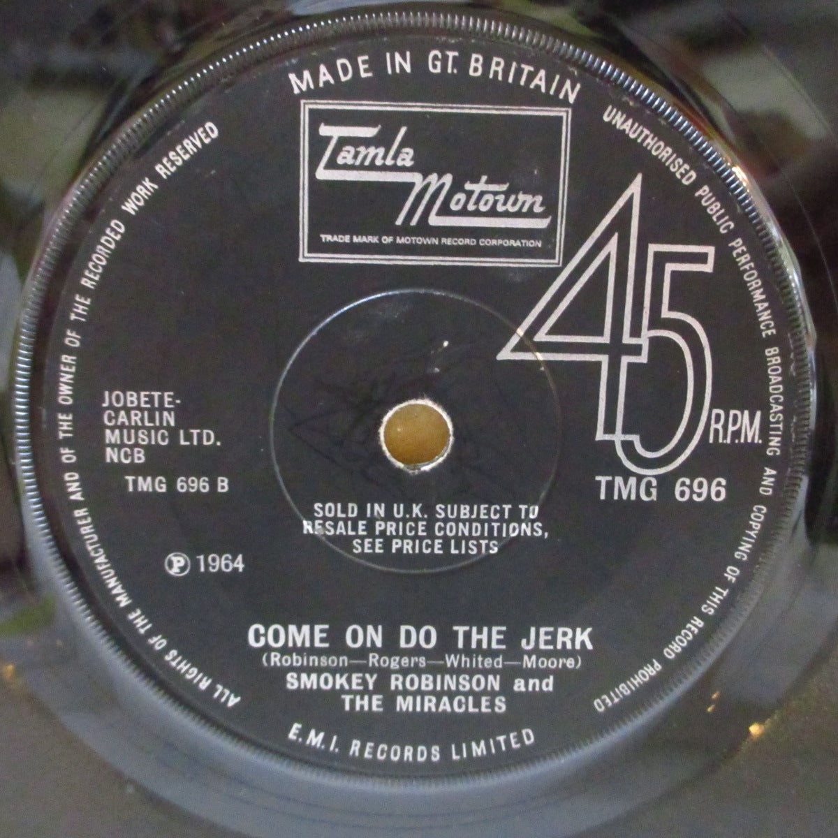 MIRACLES (SMOKEY ROBINSON & THE) (スモーキー・ロビンソン＆ザ・ミラクルズ)  - The Tracks Of My Tears (UK '69年再発「All Right＝リム・ソリッド・センター」7インチ)  ノーザン・バラッド名曲+ジャーク・ノーザン