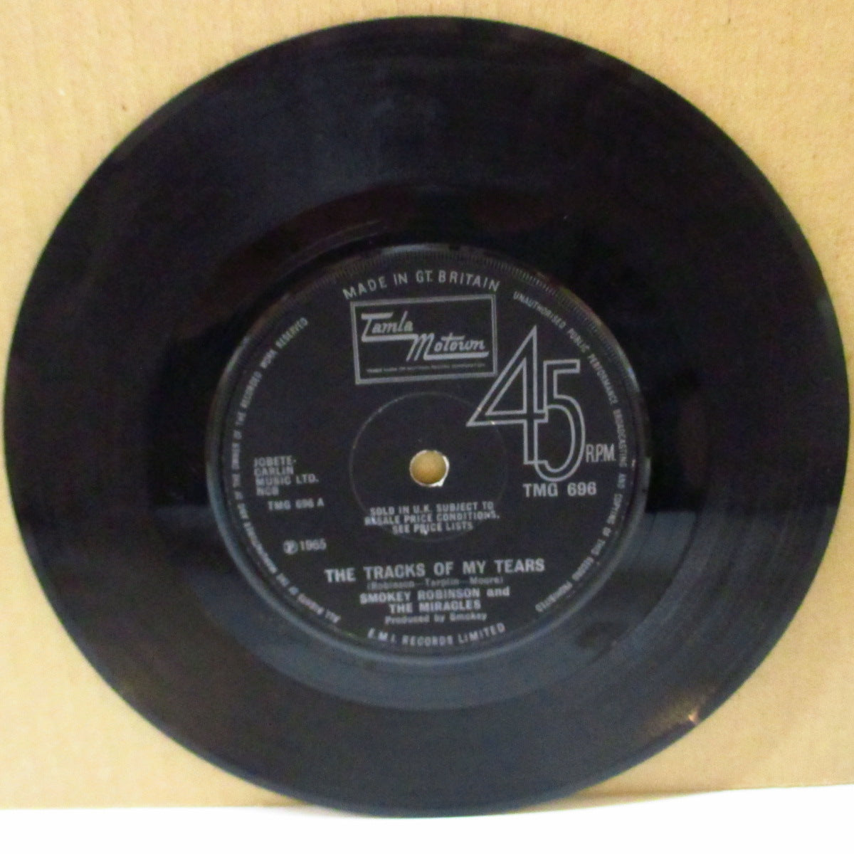 MIRACLES (SMOKEY ROBINSON & THE) (スモーキー・ロビンソン＆ザ・ミラクルズ)  - The Tracks Of My Tears (UK '69年再発「All Right＝リム・ソリッド・センター」7インチ)  ノーザン・バラッド名曲+ジャーク・ノーザン