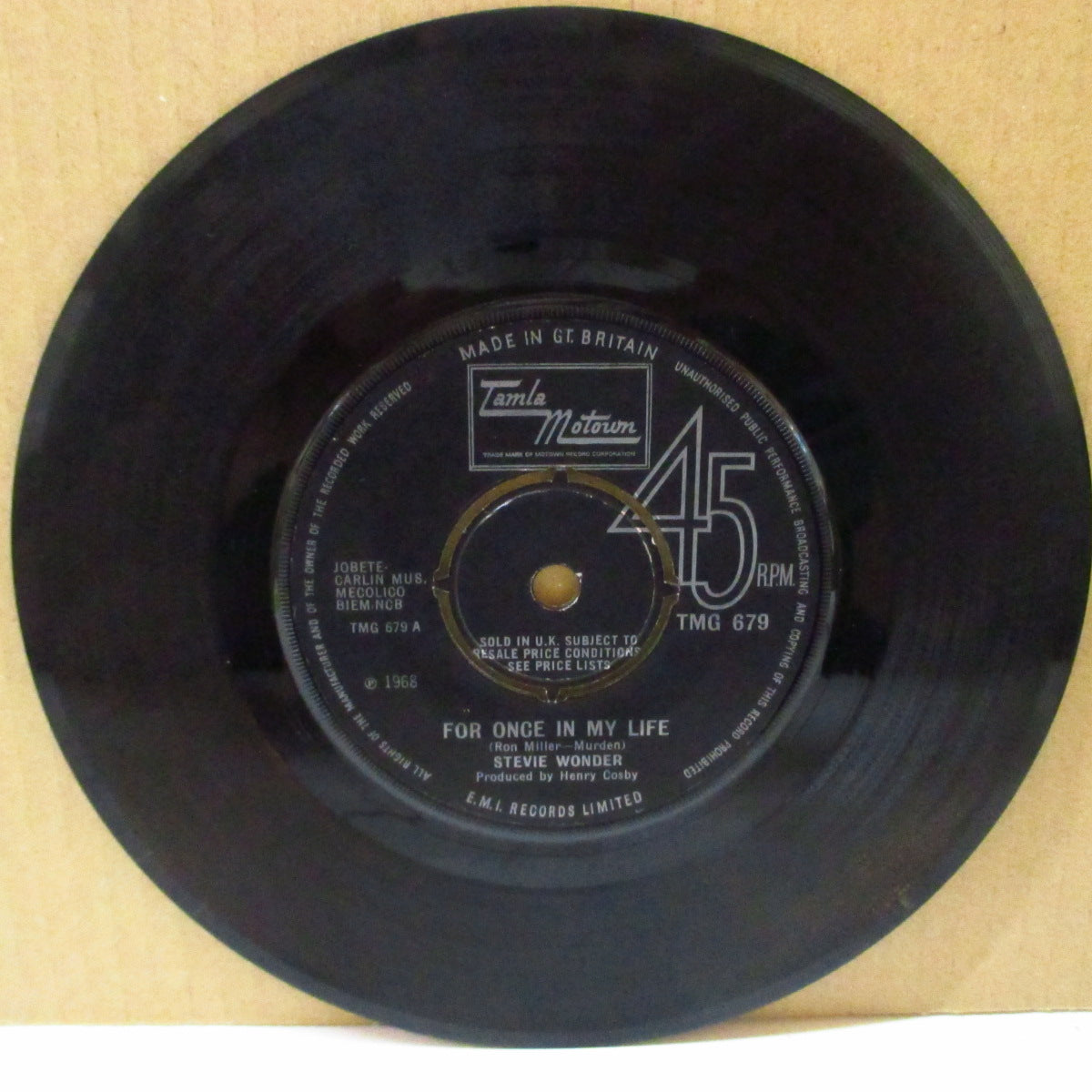STEVIE WONDER (スティーヴィー・ワンダー)  - For Once In My Life (UK '68 オリジナル「プッシュアウト・センター」7インチ) 極上美メロ・クロスオーヴァー