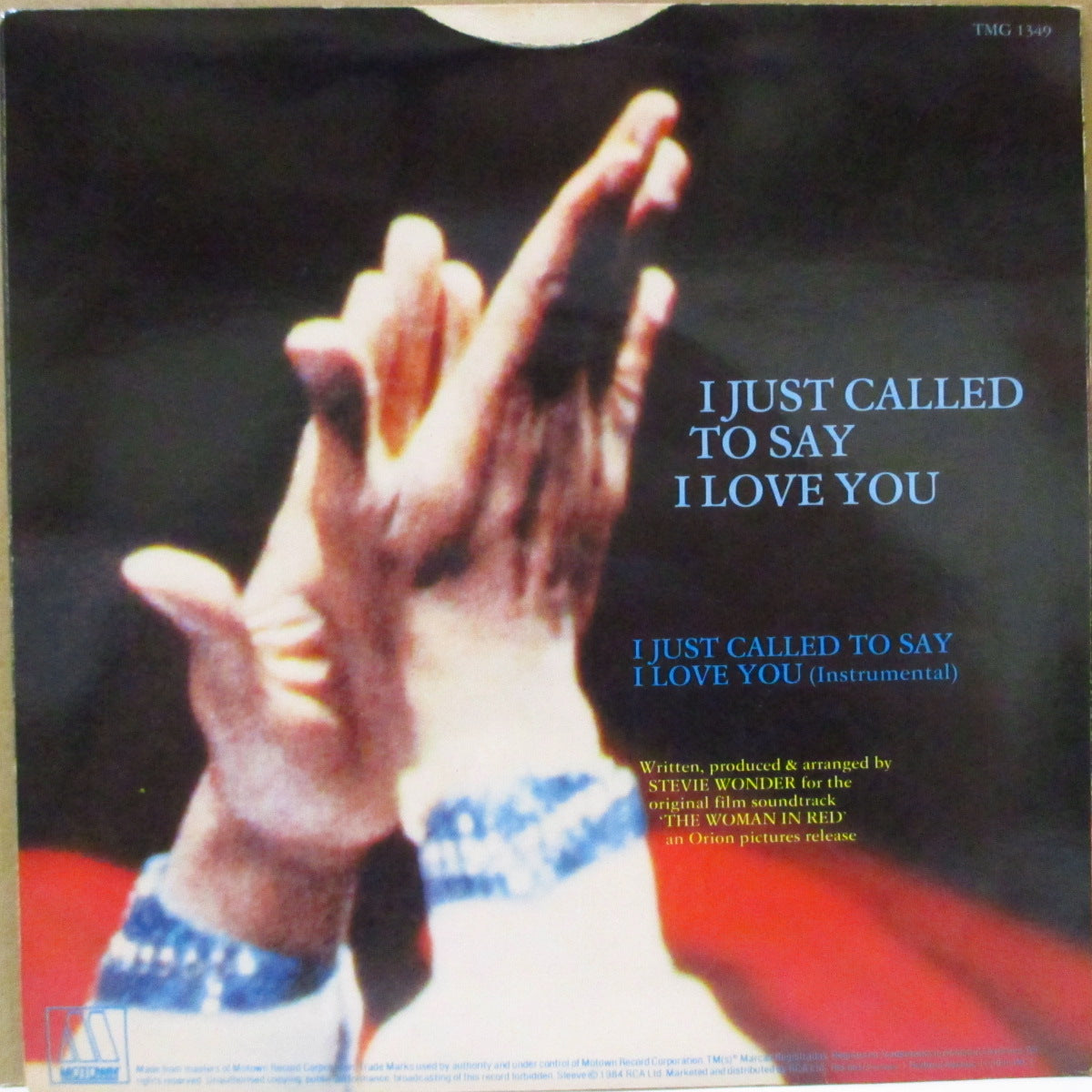 STEVIE WONDER (スティーヴィー・ワンダー)  - I Just Called To Say I Love You (UK '84 オリジナル「薄青プラスチック・ラベ、ソリッド・センター」7インチ+固紙ジャケ) 大ヒット名曲
