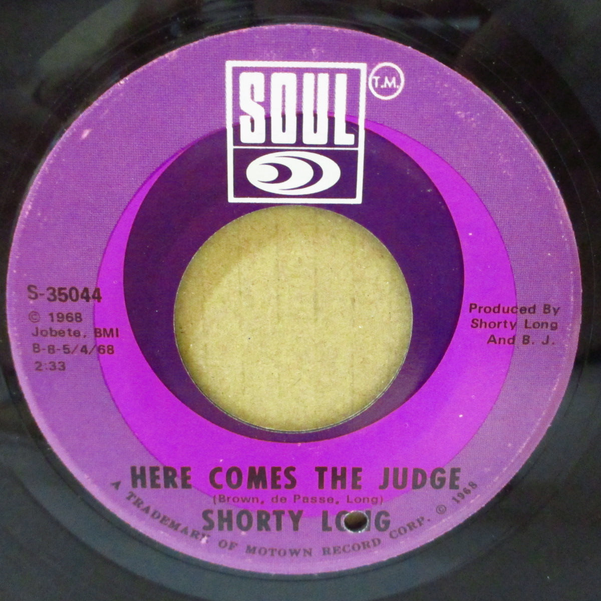 SHORTY LONG (ショーティ・ロング)  - Here Comes The Judge (US '68 オリジナル7インチ) FUNKYノーザン・クラシック！