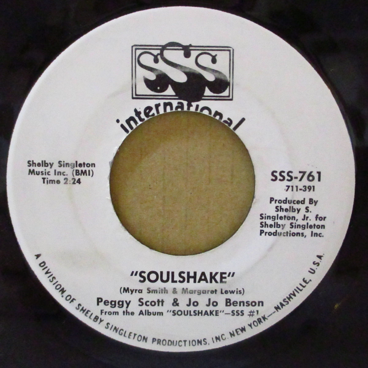 PEGGY SCOTT & JO JO BENSON (ペギー・スコット＆ジョ・ジョ・ベンソン)  - Soulshake (US '69 プロモ 白ラベ  7インチ)