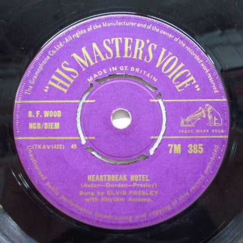 ELVIS PRESLEY (エルヴィス・プレスリー)  - Heartbreak Hotel (UK HMV Orig.7"+CS) 