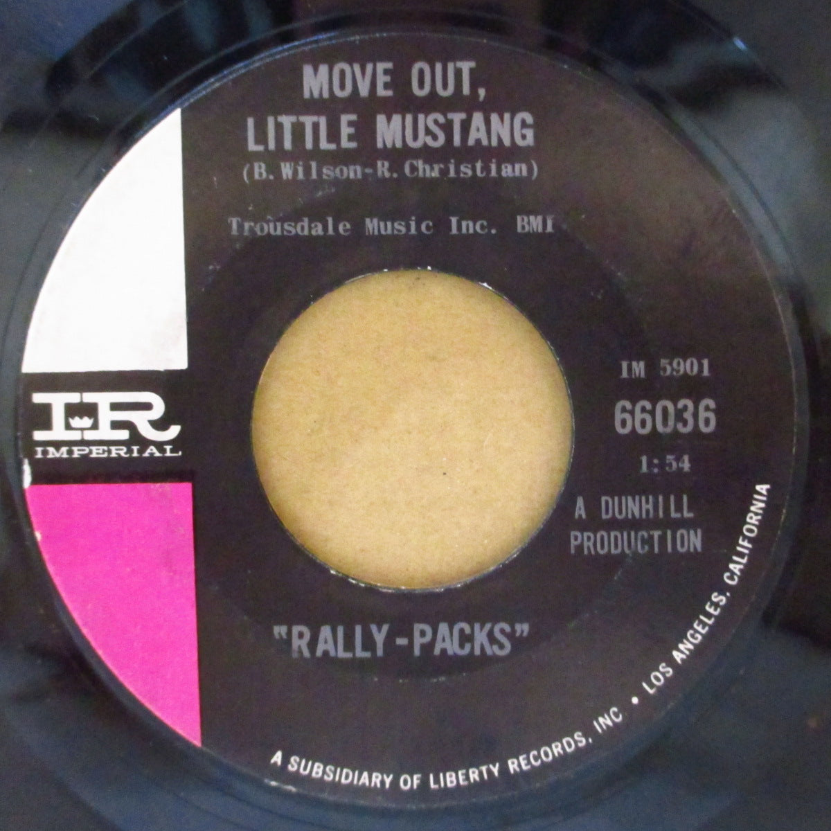 RALLY-PACKS (ラリー・パックス = P. F.スローン＆スティーヴ・バリ)  - Move Out, Little Mustang (US '64 オリジナル 7インチ)ブライアン・ウィルソン作スローン＆バリの覆面グループ唯一作