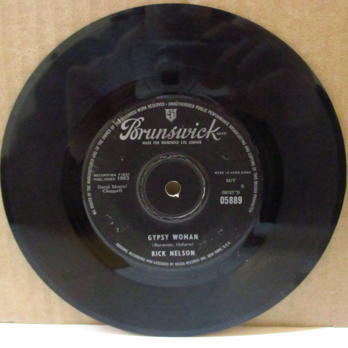 RICKY NELSON (RICK NELSON) (リッキー・ネルソン = リック・ネルソン)  - Gypsy Woman (UK '63 オリジナル「ソリッド・センター」7インチ) ティーン（MOD）ポップコーン! 