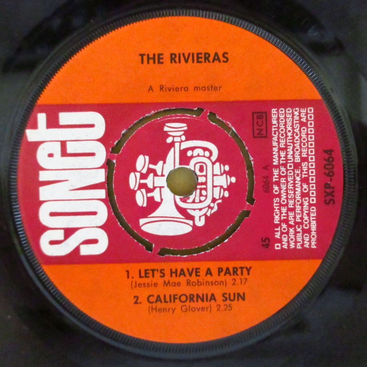 RIVIERAS, THE (ザ・リヴィエラス)  - Let's Have A Party +3 (スウェーデン'64年オリジナル4曲入り7インチEP/両面コーティング・ジャケ) ガレージ・サーフ・レジェンド、スウェーデン独自EP！