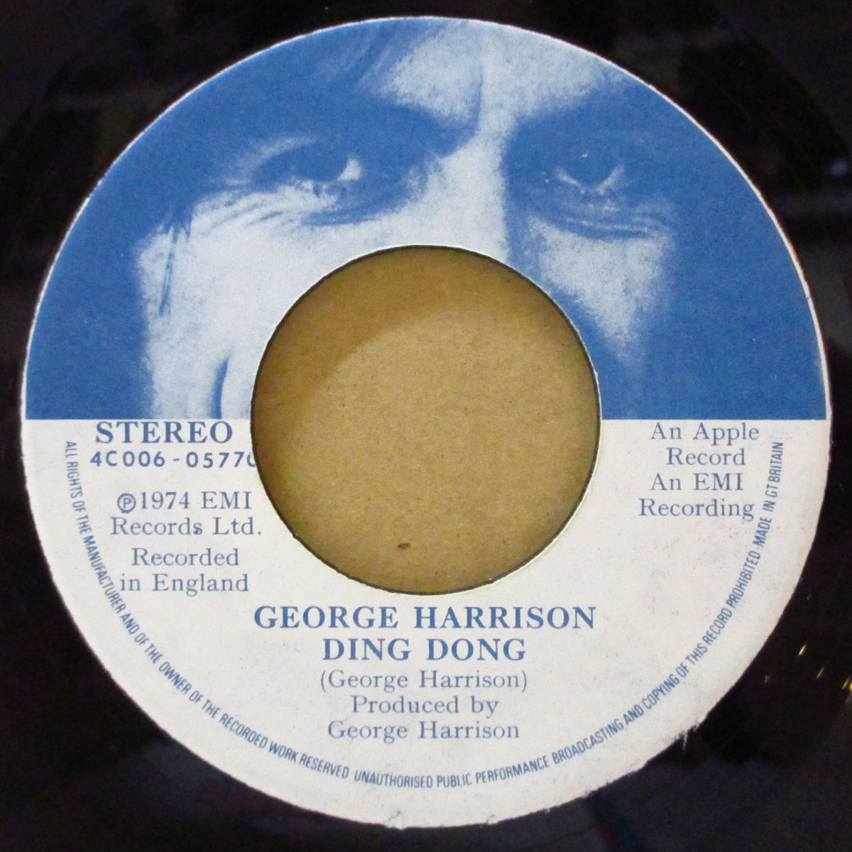 GEORGE HARRISON (ジョージ・ハリスン)  - Ding Dong (ベルギー '74 オリジナル 「ラージホールセンター」 7インチ+ベルギー独自ジャケ)