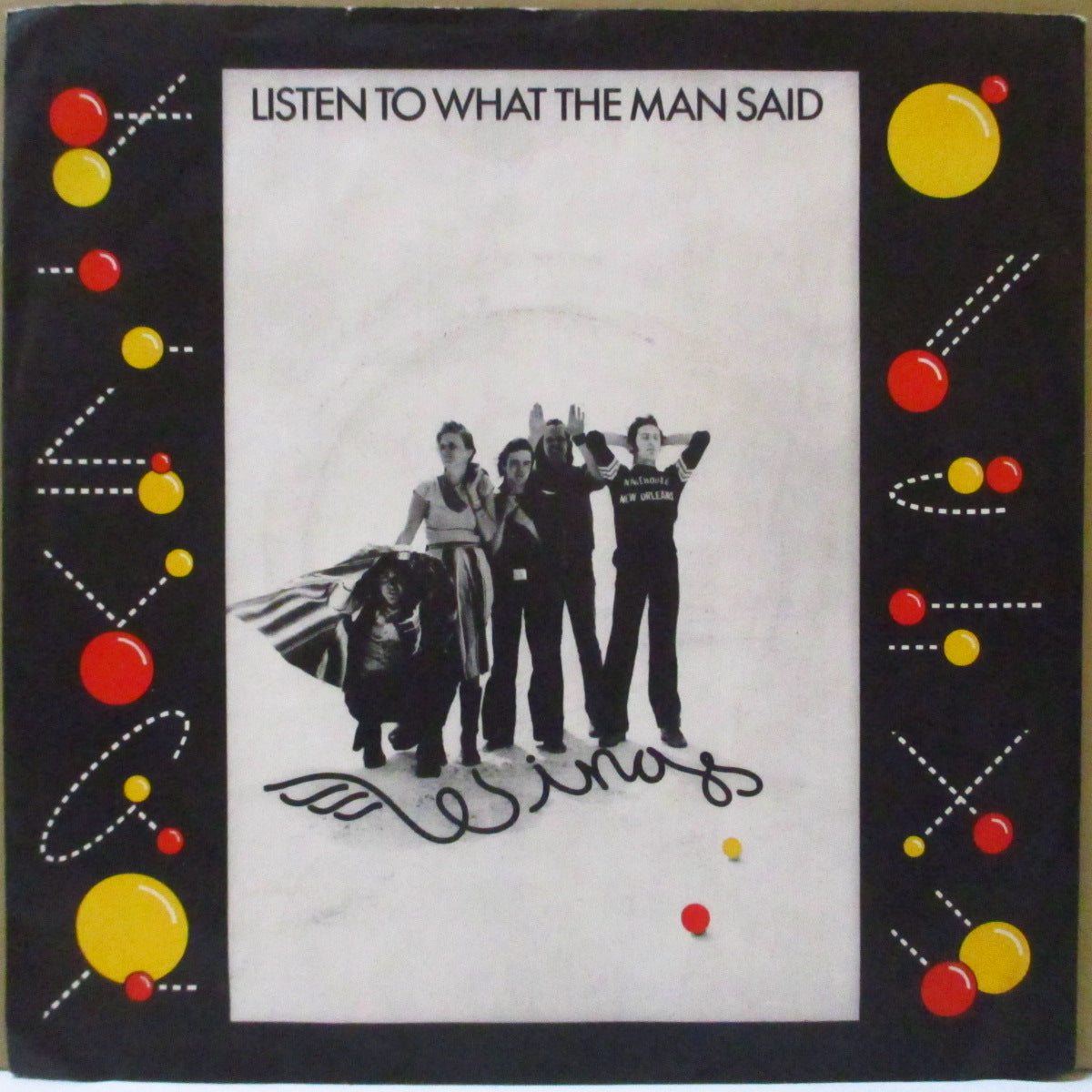 PAUL McCARTNEY & WINGS (ポール・マッカートニー & ウイングス)  - Listen To What The Man Said (UK '75 オリジナル「カラードット入り黒紙ラベ・ラウンドセンター」 7インチ+ソフト紙ジャケ)