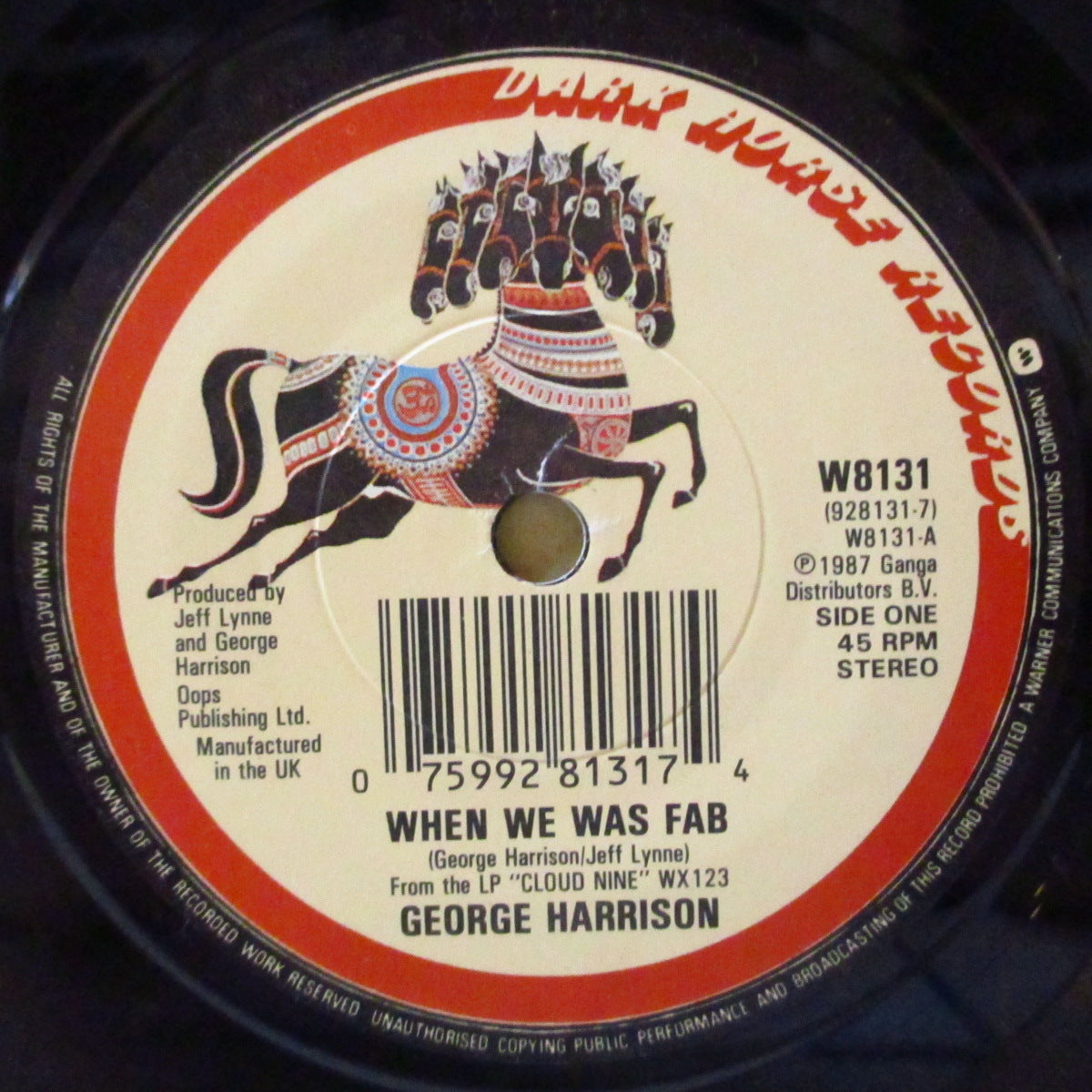 GEORGE HARRISON (ジョージ・ハリスン)  - When We Was Fab (UK '88 再発「バーコード・ラベ、フラットセンター」7インチ+バーコード光沢固紙ジャケ)