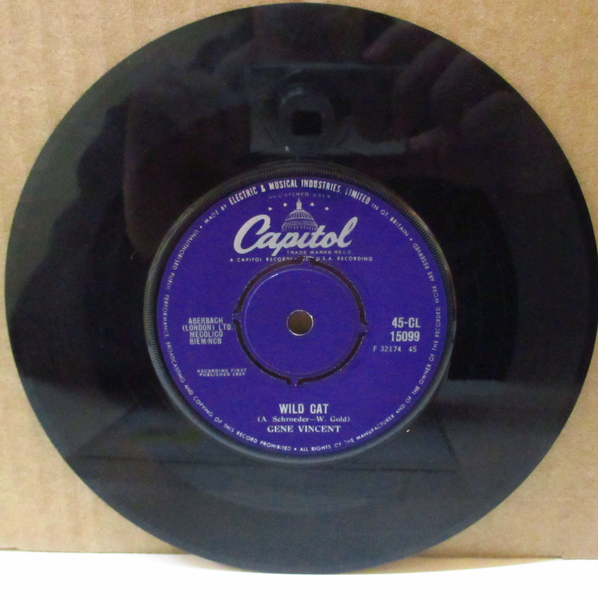 GENE VINCENT (ジーン・ヴィンセント)  - Wild Cat (UK '59 オリジナル「プッシュアウト・センター」7インチ)ティーン・ストロール・ナンバー＆ティーン・ロカビリー