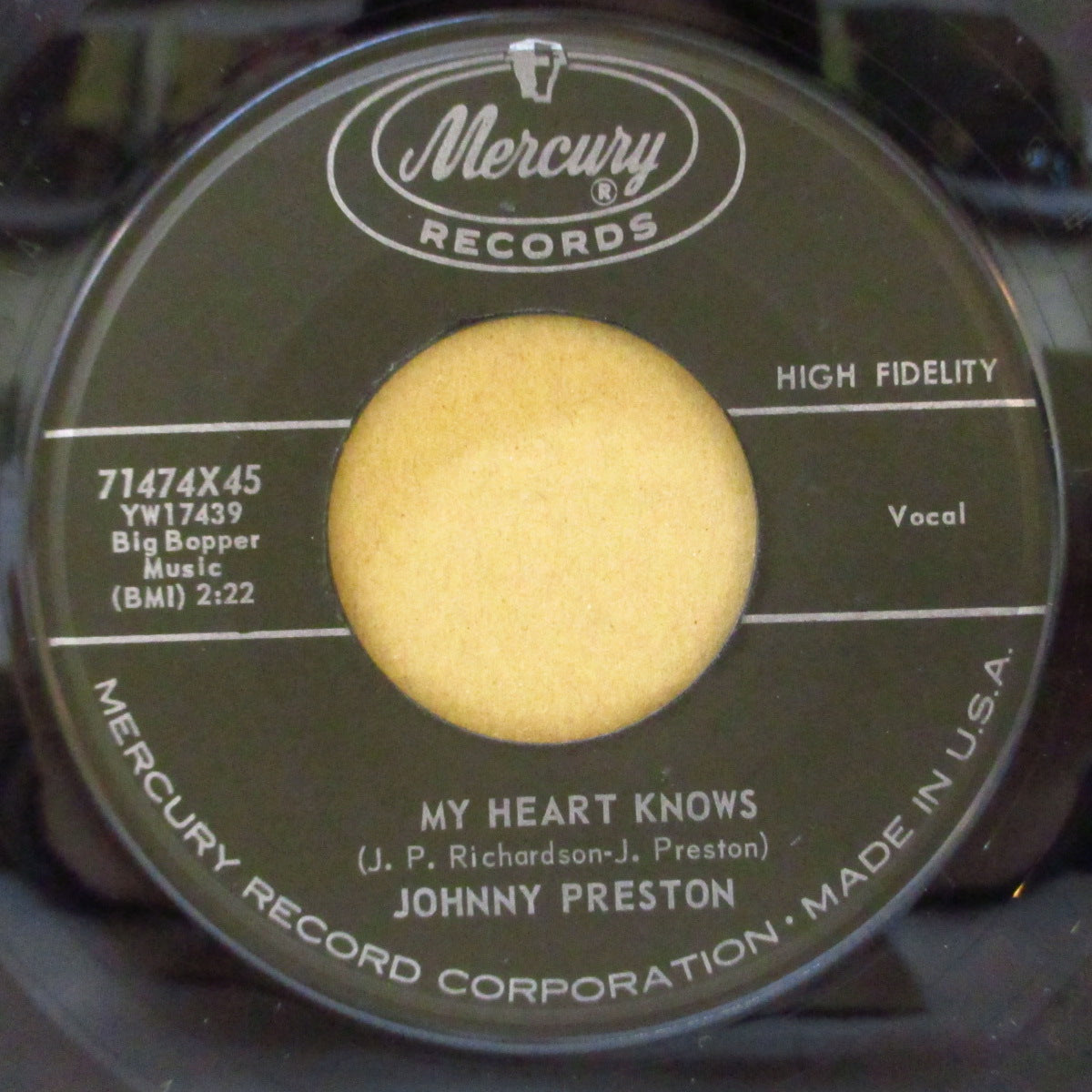 JOHNNY PRESTON (ジョニー・プレストン)  - Running Bear (US オリジナル 7インチ) 全米/全英各1位の大ヒット