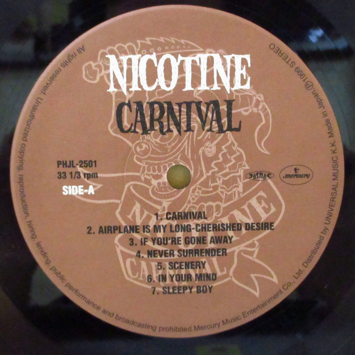 NICOTINE (ニコチン)  - Carnival (Japan オリジナル LP+インサート) '99年2ndアルバム