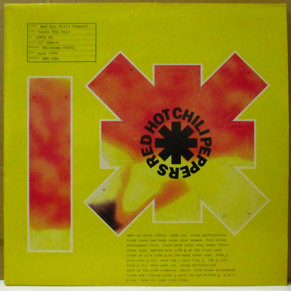 RED HOT CHILI PEPPERS (レッド・ホット・チリ・ペッパーズ)  - Taste The Pain +3 (UK オリジナル4曲入り 12インチ+インナー/ペーパー・キット・ジャケ) '90年シングル