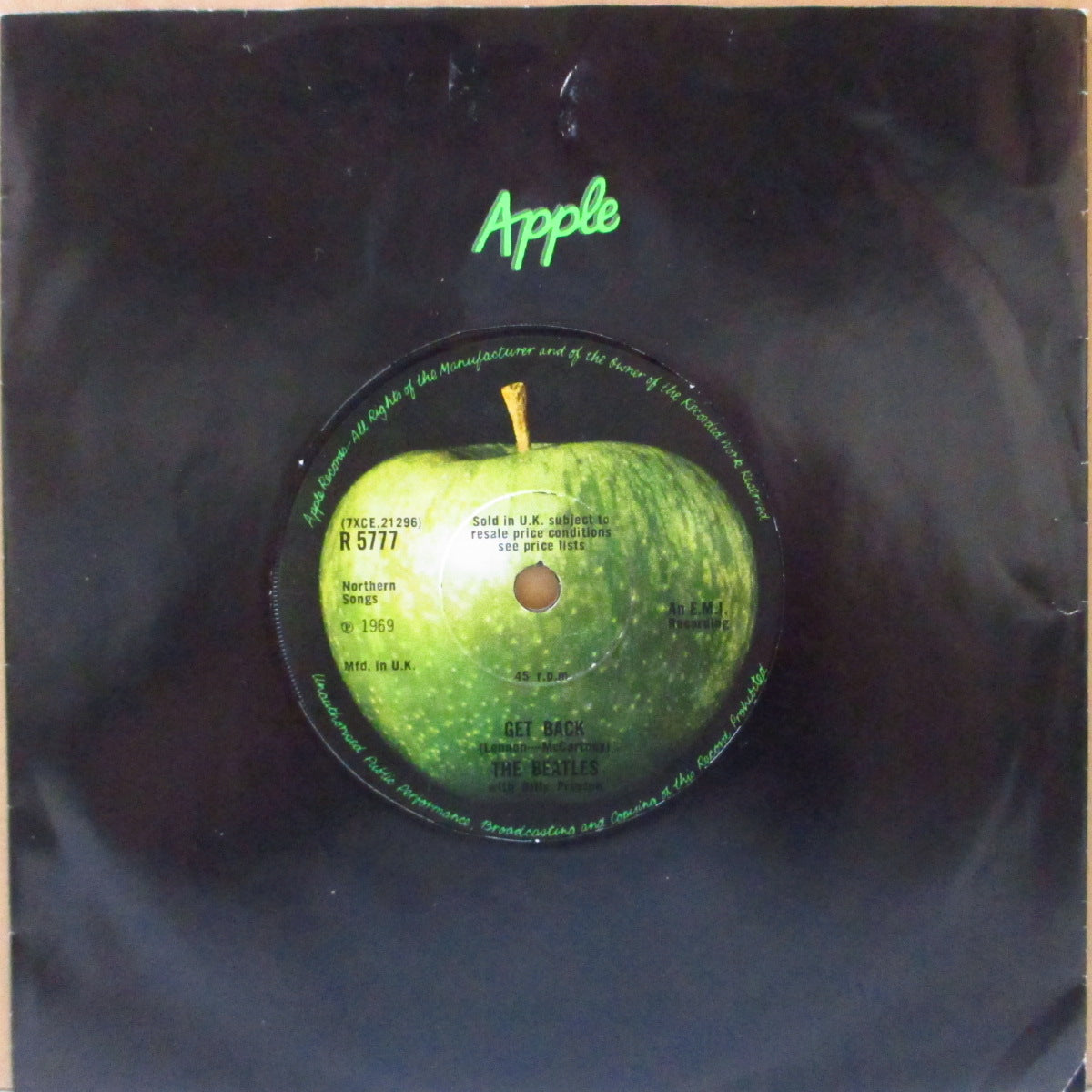 BEATLES (ビートルズ)  - Get Back (UK '69 オリジナル「NCBクレジットなし・フラットセンター」 7インチ+アップル黒スリーブ)