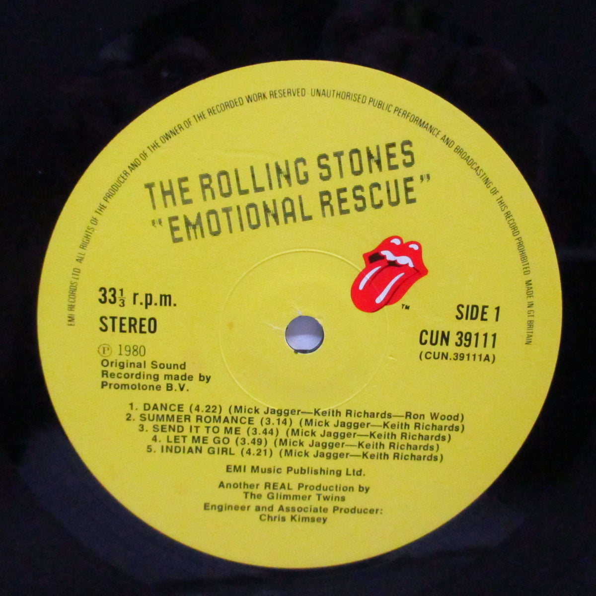 ROLLING STONES (ローリング・ストーンズ)  - Emotional Rescue (UK オリジナル LP #1+ポスター)