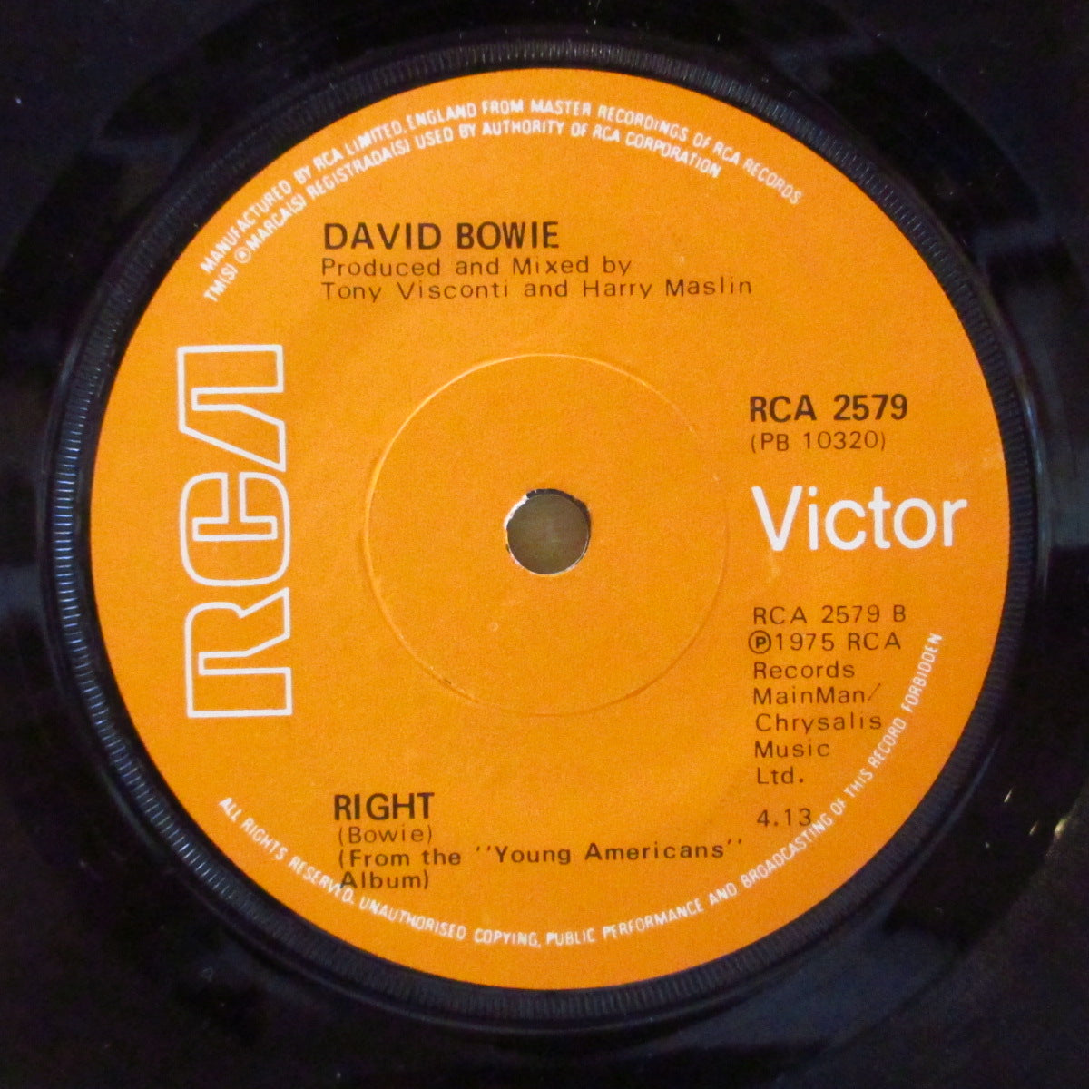 DAVID BOWIE (デヴィッド・ボウイ)  - Fame (UK '75 オリジナル「"STEREO"表記ありラベ、フラットセンター」 7インチ+カンパニースリーブ)