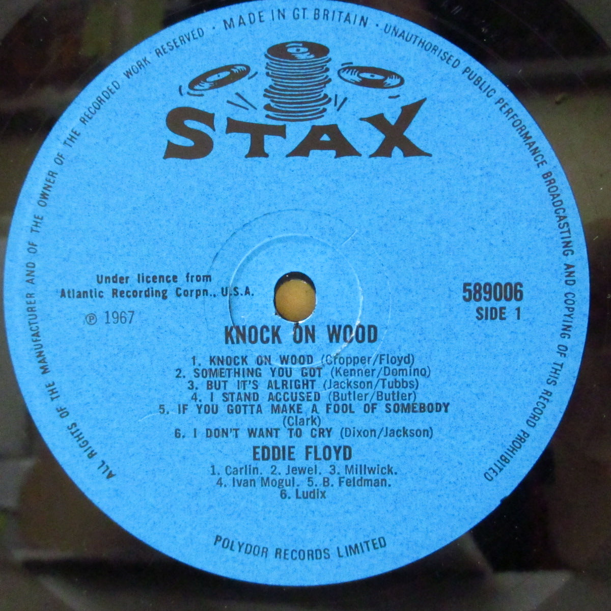 EDDIE FLOYD (エディ・フロイド)  - Knock On Wood (UK '67 オリジナル・ステレオLP/表面コーティング・ジャケ)デビュー・アルバム、近年稀な美品！