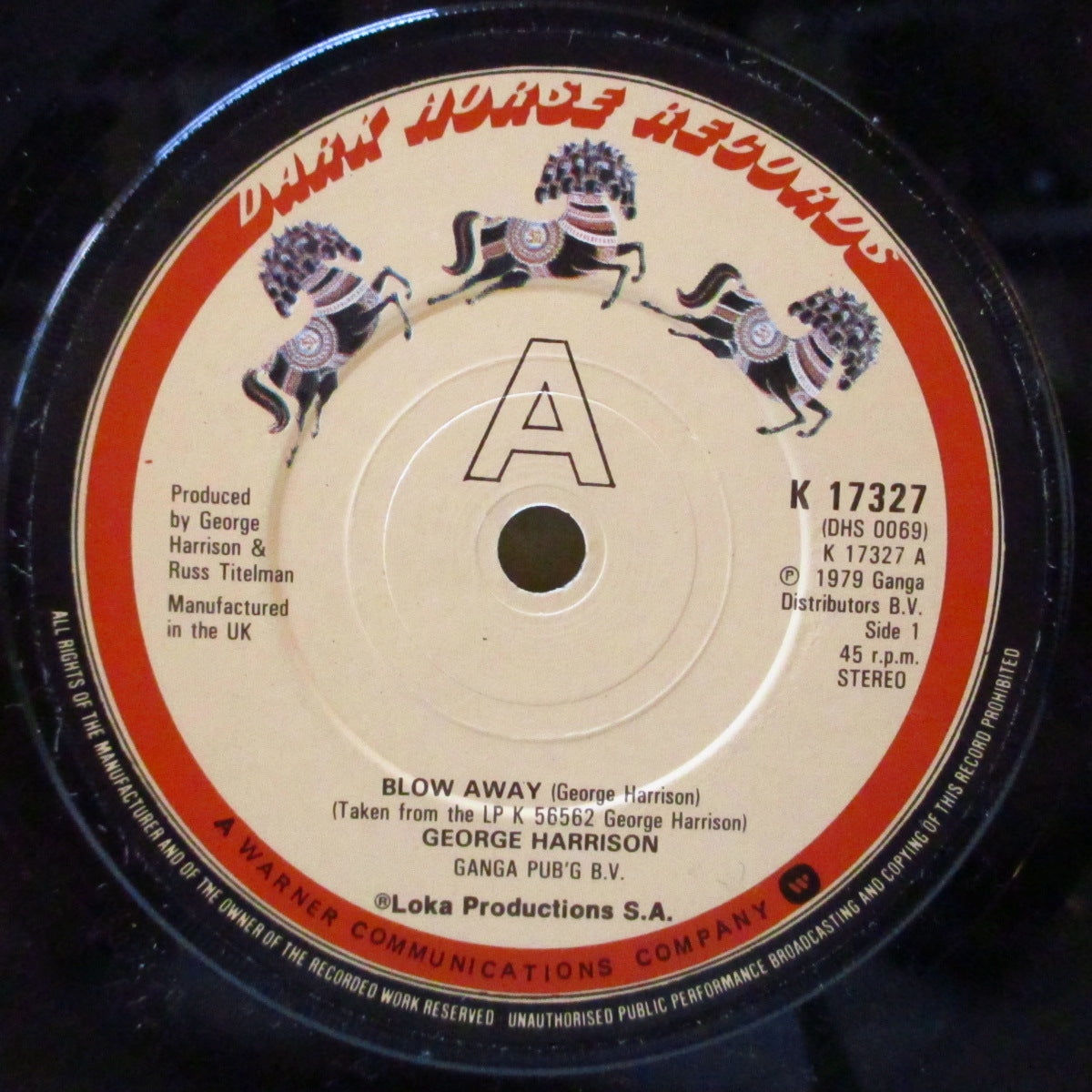 GEORGE HARRISON (ジョージ・ハリスン)  - Blow Away (UK '79 オリジナル「カラーラベ、フラットセンター」 7インチ+光沢固紙ジャケ)