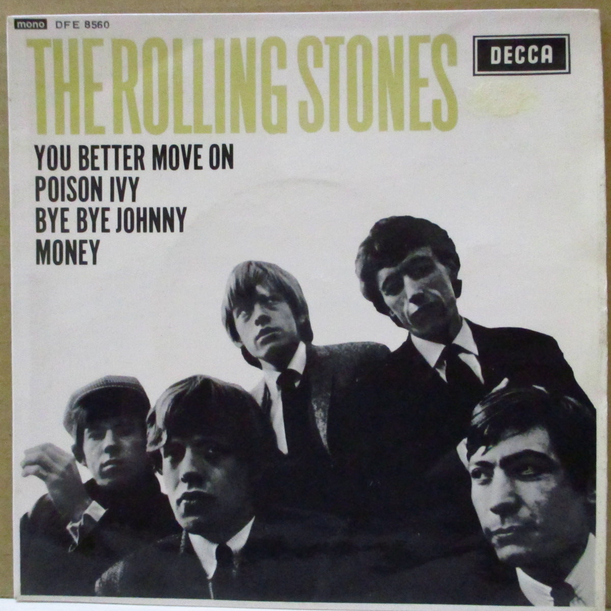 ROLLING STONES (ローリング・ストーンズ)  - S.T. / Bye Bye Johnny +3 (UK '64 オリジナル4曲入り「ラウンドセンター」モノラル 7インチ+表面コーティング折り返しジャケ)