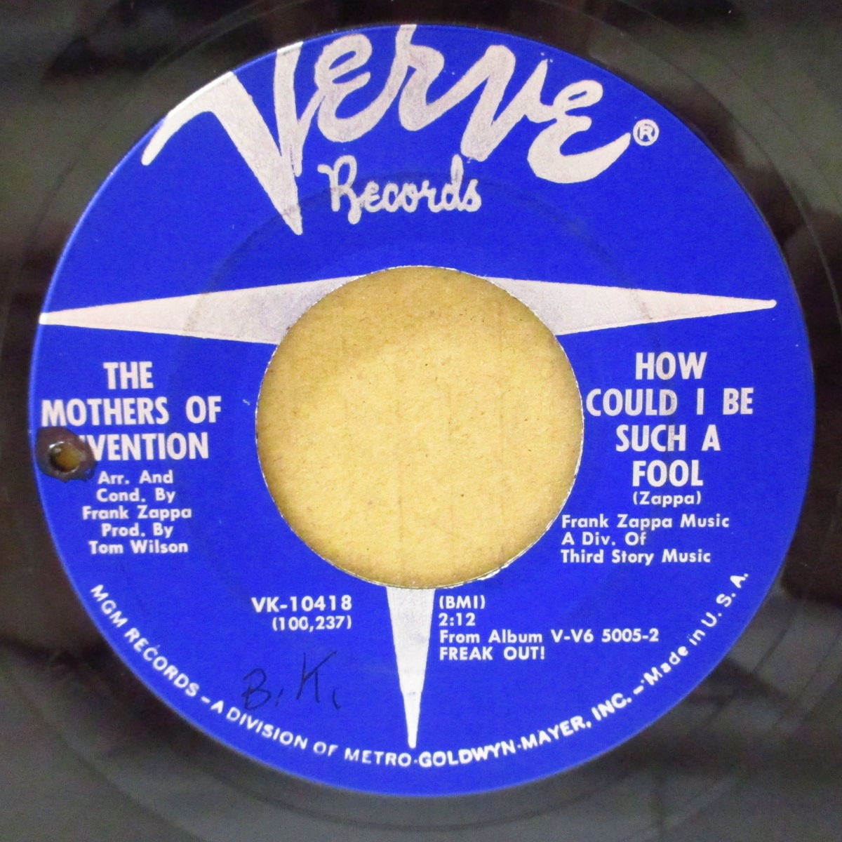 FRANK ZAPPA (MOTHERS OF INVENTION) (フランク・ザッパ / ザ・マザーズ・オブ・インヴェンション)  - How Could I Be Such A Fool / Help I'm Rock (US '66 オリジナル7インチ +カンパニー・スリーヴ)デビューシングル！