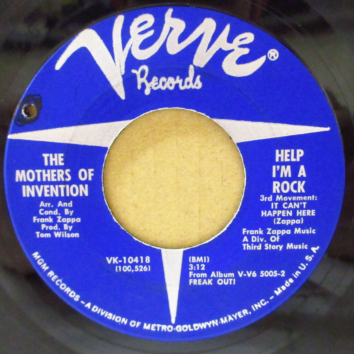 FRANK ZAPPA (MOTHERS OF INVENTION) (フランク・ザッパ / ザ・マザーズ・オブ・インヴェンション)  - How Could I Be Such A Fool / Help I'm Rock (US '66 オリジナル7インチ +カンパニー・スリーヴ)デビューシングル！