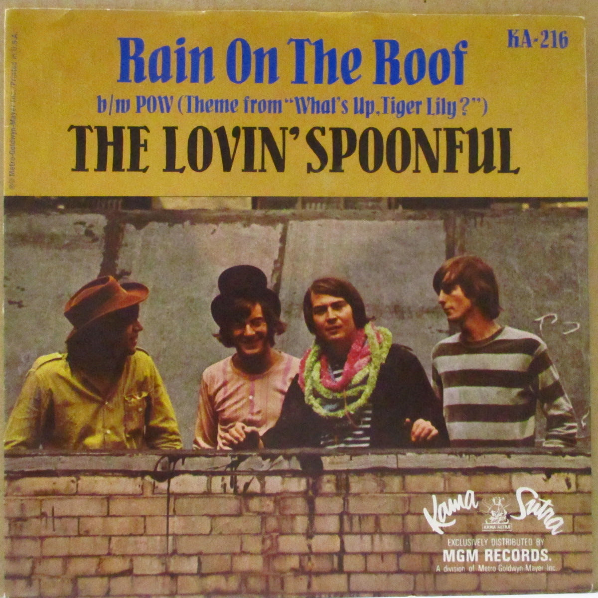 LOVIN' SPOONFUL (ラヴィン・スプーンフル)  - Rain On The Roof / Pow (US '66 オリジナル・ジャケ付 7インチ)全米10位美メロ・スロウ・フォーキーポップ名曲！