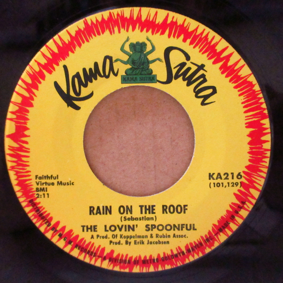 LOVIN' SPOONFUL (ラヴィン・スプーンフル)  - Rain On The Roof / Pow (US '66 オリジナル・ジャケ付 7インチ)全米10位美メロ・スロウ・フォーキーポップ名曲！