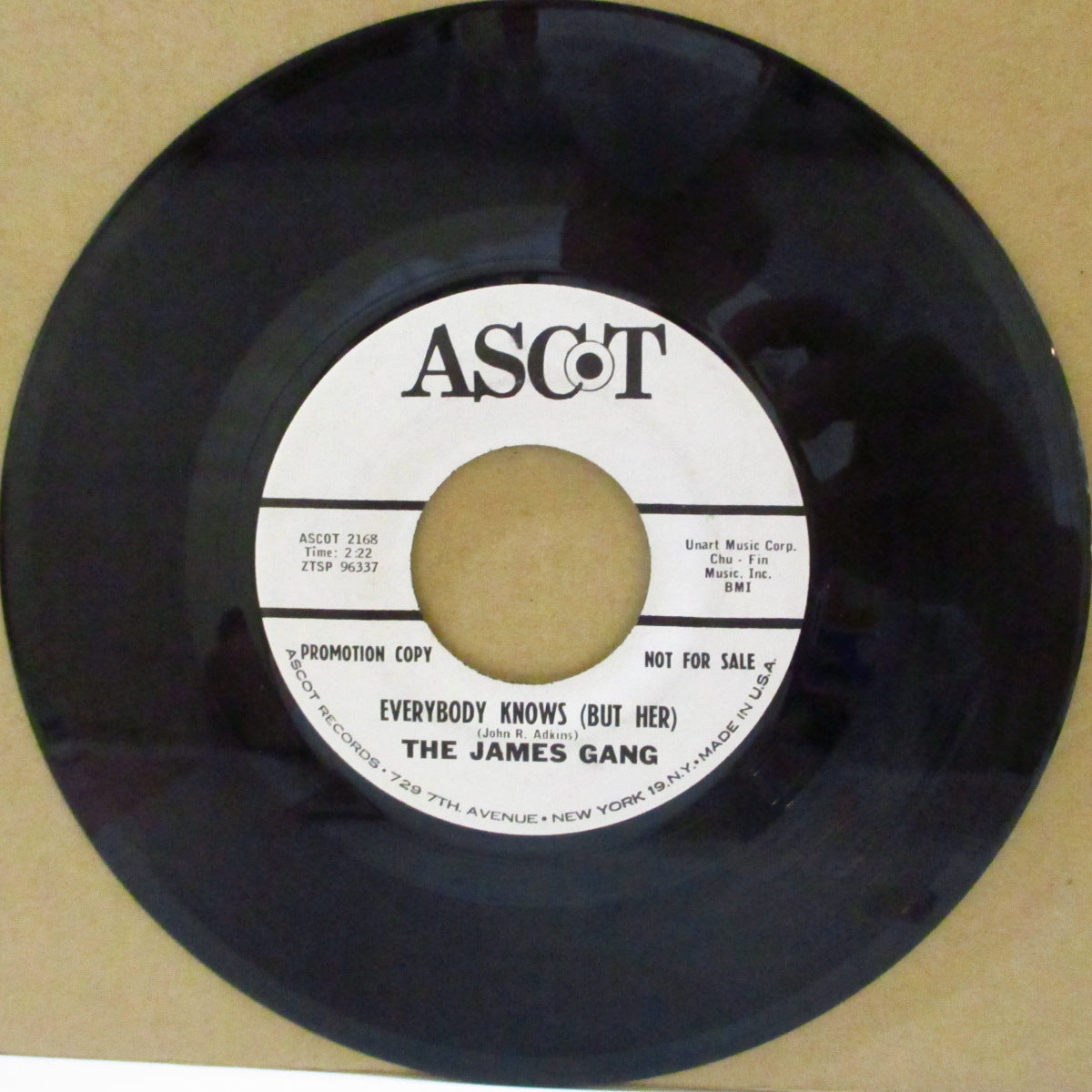 JAMES GANG, THE  (ザ・ジェイムス・ギャング)  - Everybody Knows (But Her) (US '65 プロモ・白ラベ 7インチ)フラットMOD-R&Bガレージ！