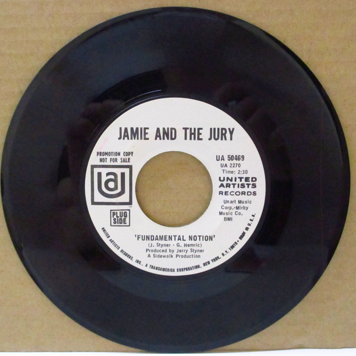 JAMIE AND THE JURY (ジェイミー＆ザ・ジュライ)  - Fundamental Notion (US '68 プロモ・白ラベ7インチ)軽快（バブルガム調）サンシャイン・ポップ隠れ名曲！