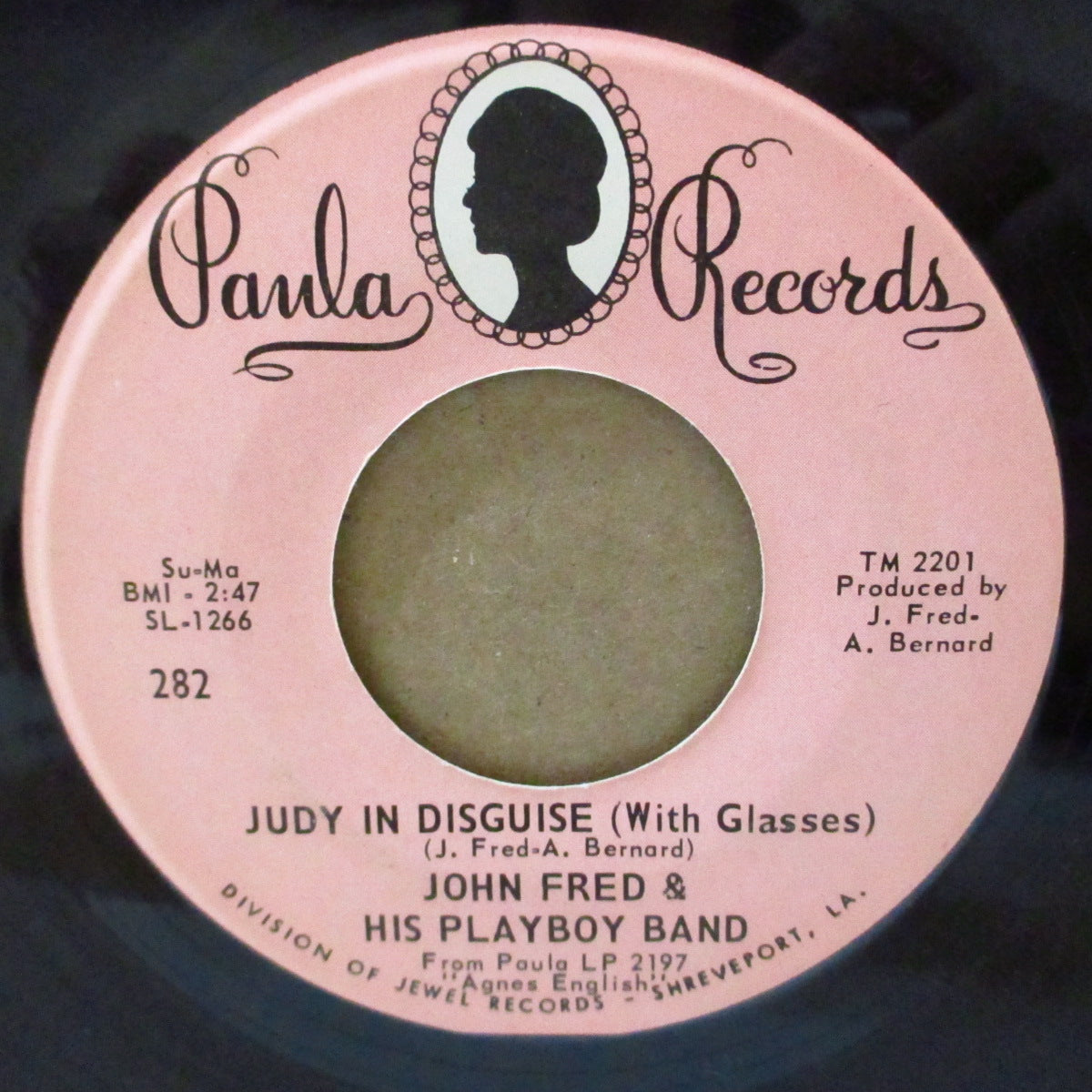 JOHN FRED ＆ HIS PLAYBOY BAND (ジョン・フレッド・アンド・ヒズ・プレイボーイ・バンド)  - Judy In Disguise (US '67 オリジナル「ピンク・ラベ ver」7インチ) 全米1位バブルガム調ノーザンポップ名曲！