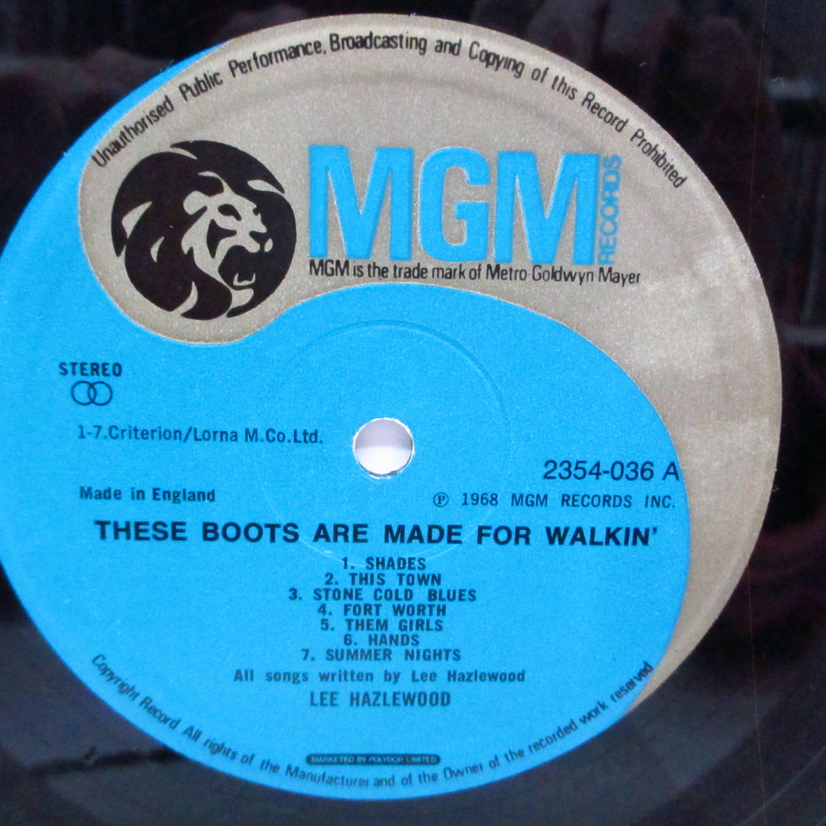 LEE HAZLEWOOD  (リー・ヘイゼルウッド)  - These Boots Are Made For Walkin' (UKオリジナル LP) MGM時代コンピレーション！