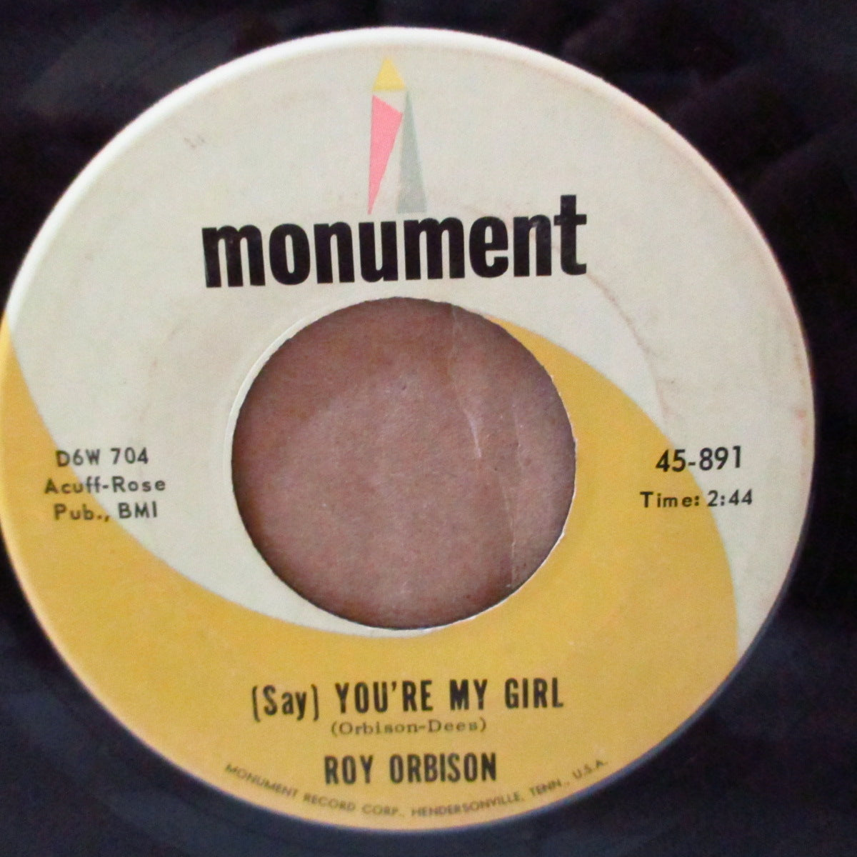 ROY ORBISON (ロイ・オービソン)  - (Say) You're My Girl / Sleepy Hollow (US '65 オリジナル 7インチ)哀愁美メロ・ラテン調ティーンポップ