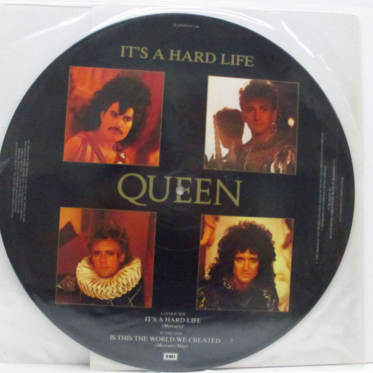 QUEEN (クイーン)  - It's A Hard Life (UK 限定「ピクチャーディスク」12"+PVC）'84年のヒット曲「永遠の誓い」！