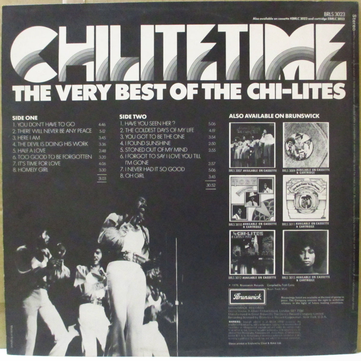 CHI-LITES (チャイ・ライツ)  - Chi-Lite Time / The Very Best Of The Chi-Lites (UK '76 初回品番黒ラベ・オリジナル・ステレオLP/表面コーティング・ジャケ) '71〜'76年ベスト16曲