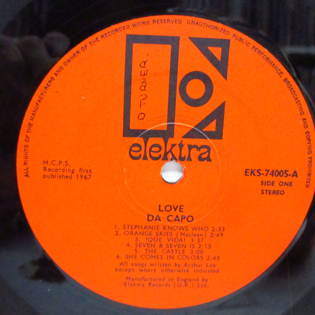 LOVE (ラヴ) - Da Capo (UK 初回オリジナル黒ロゴ / オレンジラベ