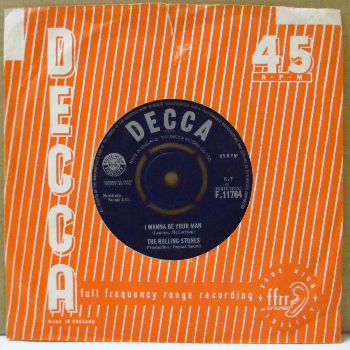 ROLLING STONES (ローリング・ストーンズ)  - I Wanna Be Your Man (UK '63 オリジナル「B面曲目修正ラウンドセンター」 7インチ+カンパニースリーブ)