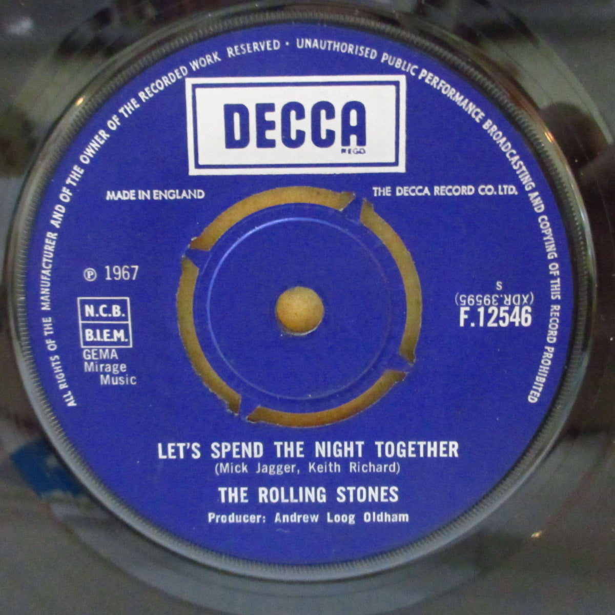 ROLLING STONES (ローリング・ストーンズ)  - Let's Spend The Night Together (UK '67 オリジナル「ラウンドセンター」 7インチ+カンパニースリーブ)