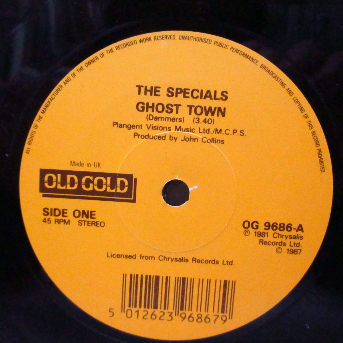 SPECIALS, THE (ザ・スペシャルズ)  - Ghost Town / Rat Race (UK '87 再発 7"+カンパニースリーブ/OG 9686)