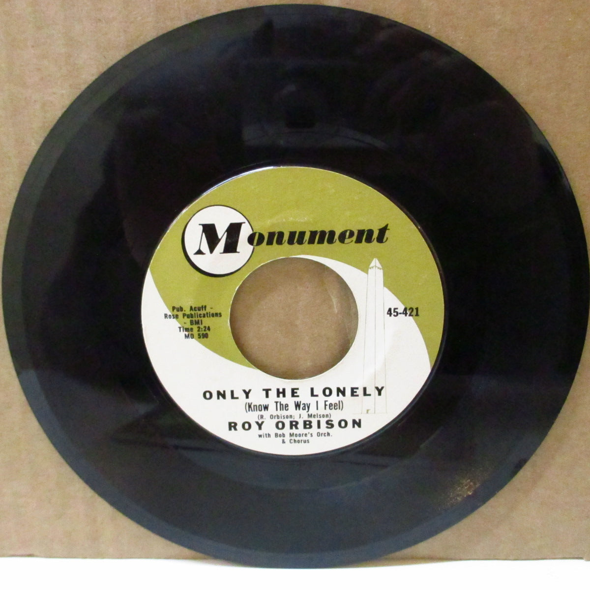 ROY ORBISON (ロイ・オービソン)  - Only The Lonely (US '60 オリジナル 7インチ) 大ヒット哀愁美メロ・ティーンポップ大名曲！& 哀愁バラッド！