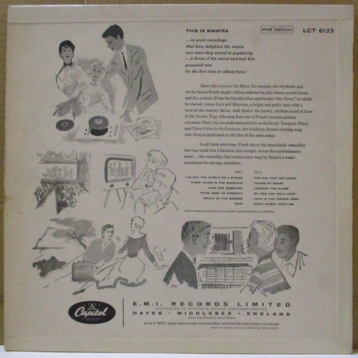 FRANK SINATRA  (フランク・シナトラ)  - This Is Sinatra ! (UK '58 再発「楕円ロゴ、虹色リム・黒ラベ」モノラル LP/表面コーティング・折り返しジャケ)